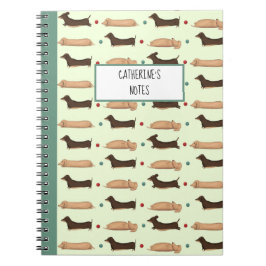 Long Dogs - Dachshunds Green Notitieboek
