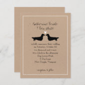 Long Faire-part de mariage Dachshunds (Devant / Derrière)