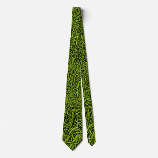Long Grass - zwart op Martian Green (99CC00) Stropdas (Voorkant)
