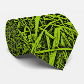 Long Grass - zwart op Martian Green (99CC00) Stropdas (Opgerold)