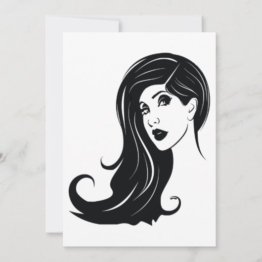 Long Hair Beauful Woman Mode Makeup Art (Voorkant)