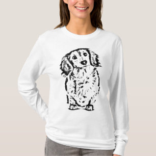 Long Hair Dachshund Lover Gift Doxie mama papa Cut T-shirt