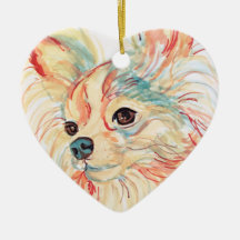 Long Haire Chihuahua Pop Art Ornament
