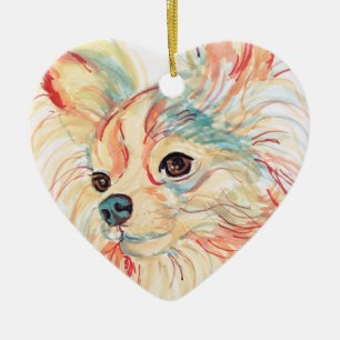 Long Haire Chihuahua Pop Art Ornament