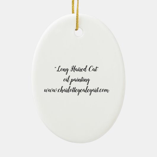 Long Haired Cat Art Ornement (Dos)