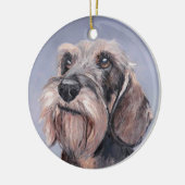 Long Haired Dachshund Dog Art Ornement (Gauche)