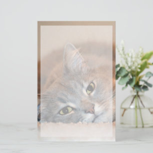 Long Hazard Blue Russian Cat door Shirley Taylor Briefpapier