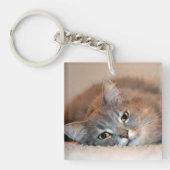 Long Hazard Blue Russian Cat door Shirley Taylor Sleutelhanger (voorkant)