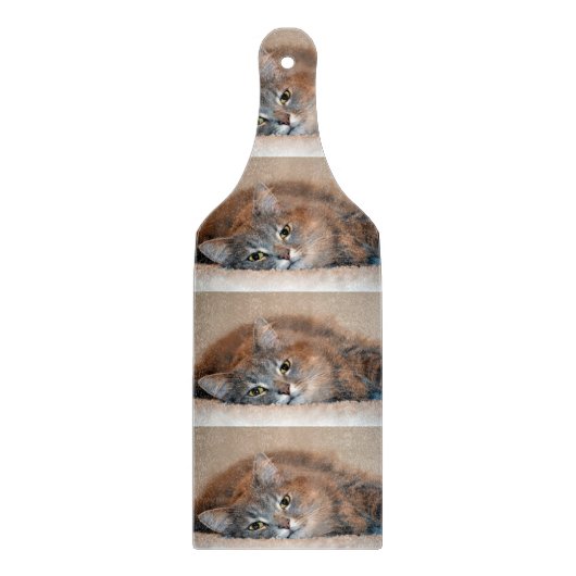 Long Hazard Blue Russian Cat door Shirley Taylor Snijplank (Voorkant)
