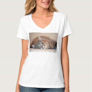 Long Hazard Blue Russian Cat door Shirley Taylor T-shirt