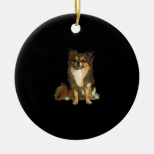 Long Hazard Chihuahua Cute Cartoon Graphic Dog Keramisch Ornament