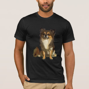 Long Hazard Chihuahua Cute Cartoon Graphic Dog T-shirt