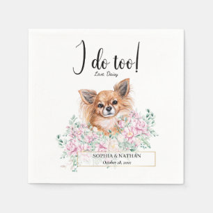 Long Hazard Chihuahua Dog Wedding Cocktail Napkins Servet
