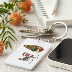 Long Hazard Chihuahua Funny kersthondenboom Sleutelhanger