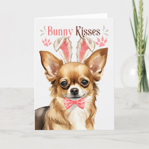 Long Hazard Chihuahua in Bunny Ears voor Pasen Feestdagen Kaart