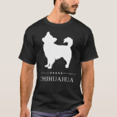 Long Hazard Chihuahua White Silhouette T-shirt (Voorkant)
