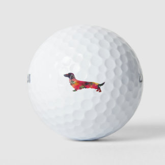 Long Hazard Dachshund Geo Silhouette Multi Golfballen