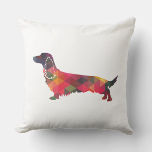 Long Hazard Dachshund Geo Silhouette Multi Kussen