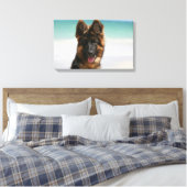 Long Hazard German Shepherd Beach Canvas Afdruk (Insitu (Slaapkamer))