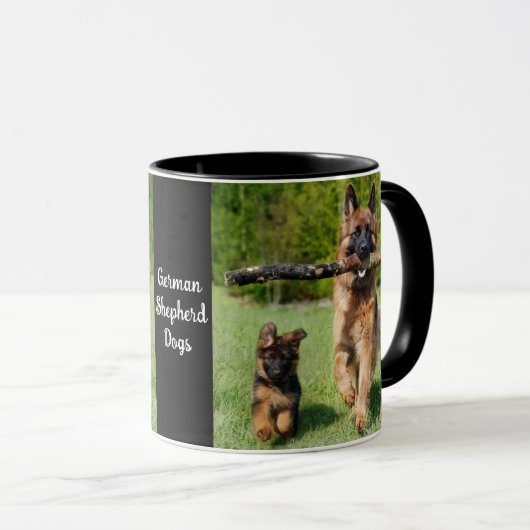 Long Hazard German Shepherd Dog and Puppy Mok (Voorkant rechts)
