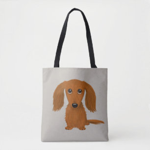 Long Hazard Red Dachshund   Cute Doxie Cartoon Dog Draagtas