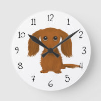 Long Hazard Red Dachshund | Cute Doxie Cartoon Dog