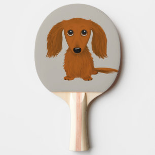 Long Hazard Red Dachshund   Cute Doxie Cartoon Dog Tafeltennisbatje