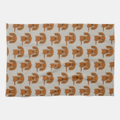 Long Hazard Red Dachshund Pattern Theedoek (Horizontaal)