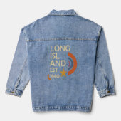 Long Island 1640 - Retro Starburst (Cream & Rust) Denim Jacket (Achterkant)