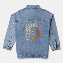 Long Island 1640 - Retro Starburst (Cream & Rust) Denim Jacket