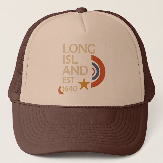 Long Island 1640 - Retro Starburst (Cream & Rust) Trucker Pet (Voorkant)