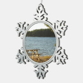 Long Island Beach Bench Tin Sneeuwvlok Ornament (Rechts)