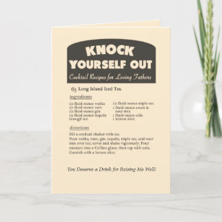 Long Island Iced Tea Cocktail / Vaderdag Card Kaart