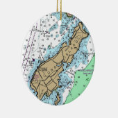 Long Island Maine Chart Keramisch Ornament (Rechts)
