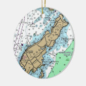 Long Island Maine Chart Keramisch Ornament (Links)