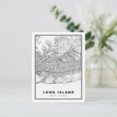 Long Island Map Feestdagenkaart (Staand voorkant)