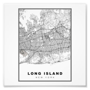 Long Island Map Foto Afdruk