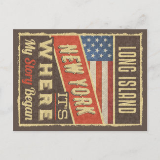 Long Island New York Het is waar mijn verhaal begi Briefkaart