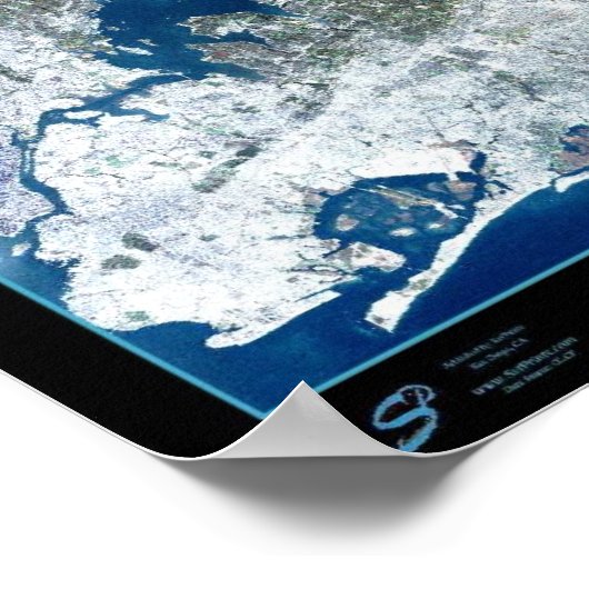 Long Island, New York Satellite Imprimer Poster Ph (Coin)