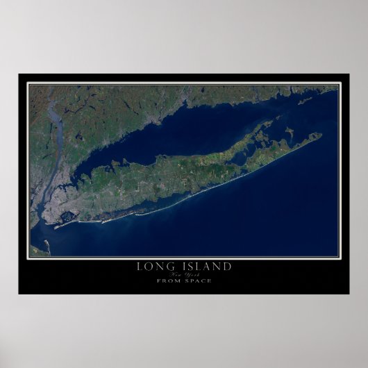 Long Island New York Satellite Poster Map (Voorkant)