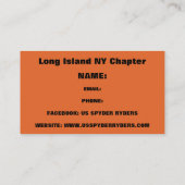 Long Island NY Chapitre - Cartes de visite 2 (Dos)