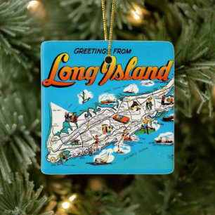 Long Island, NY Groet Keramisch Ornament