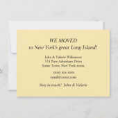 Long Island NY Moving Faire-part (Dos)