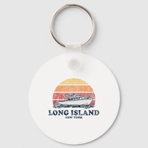 Long Island Ny Vintage Botentocht 70s Retro Booton Sleutelhanger