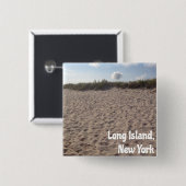 Long Island Pin Vierkante Button 5,1 Cm (Voorkant /achterkant)