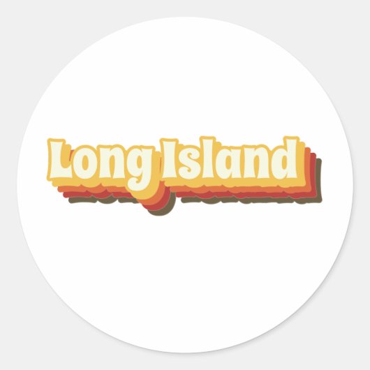 Long Island Retro tekst Ronde Sticker (Voorkant)