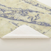 Long Island The Hampton Map Distress Sherpa Deken (3/4)