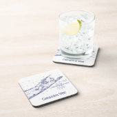 Long Island The Hamptons Map VC Bier Onderzetter (Rechterzijde)