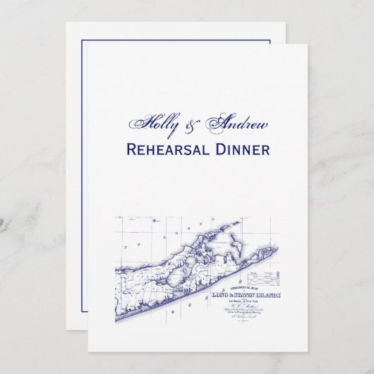 Long Island The Hamptons Map VC Kaart (Voorkant / Achterkant)