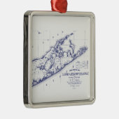 Long Island The Hamptons Map VC Metalen Ornament (Rechts)